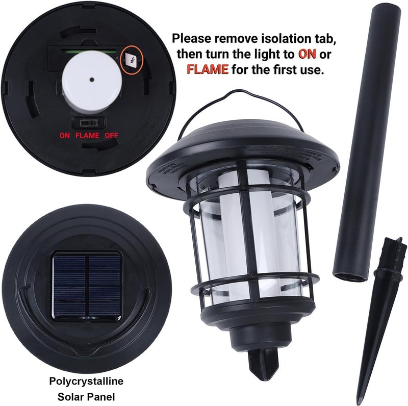 Dynaming 6 Pack Solar Flame Torch Lights Outdoor, Halloween Dual Use Flickering Flame Garden Light, Christmas Hanging Lanterns, Auto On/Off & Waterproof Lighting for Lawn Patio Yard Walkway Driveway - Image 4